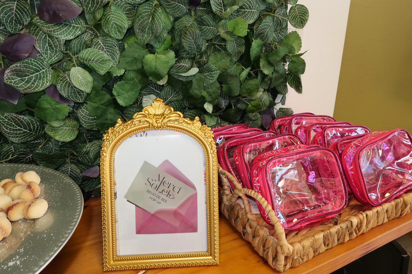 Merci Solei product display and brand details at the Beijo de Sol pop-up